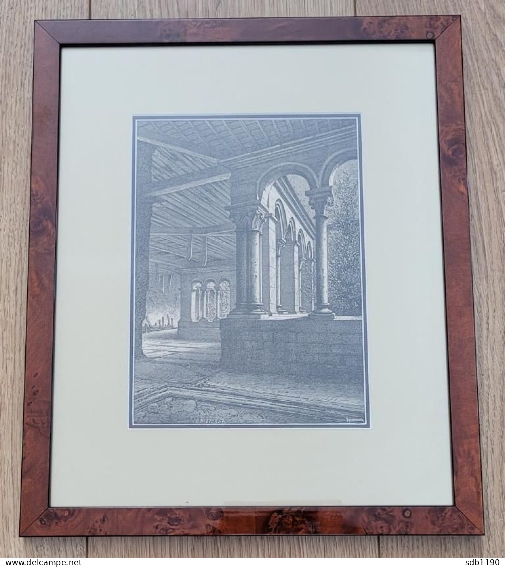 Cloître De Nivelles, Lithographie Meisenbach Encadrée D'après Dessin E. Puttaert - Nivelles