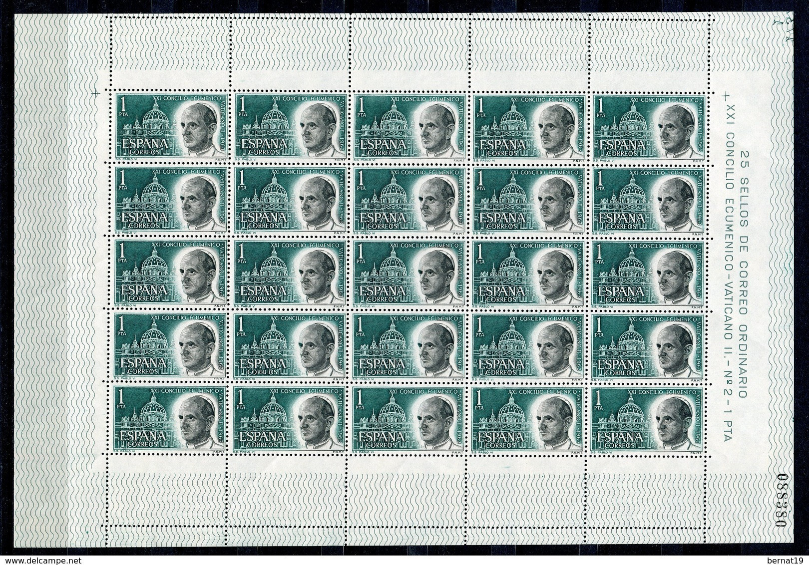 España 1963. Edifil 1540 X 25. Pliego ** MNH. - Unused Stamps