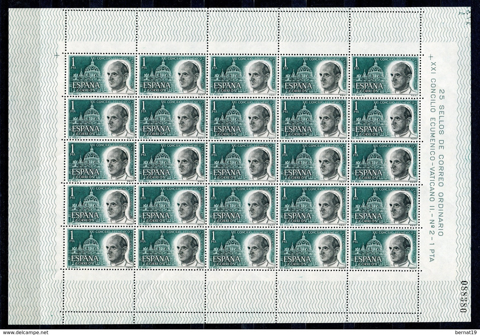 España 1963. Edifil 1540 X 25. Pliego ** MNH. - Neufs