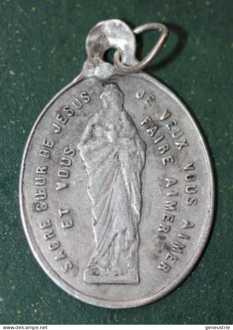 Pendentif Médaille Religieuse Argent 800 "Souvenir Du Pélerinage De Montmartre - Paris" Religious Medal - Religión & Esoterismo