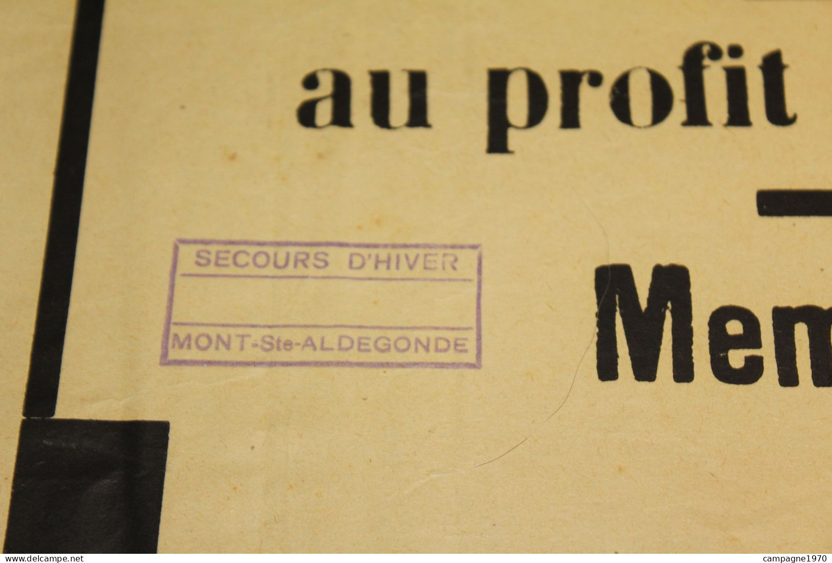 ANCIENNE AFFICHE - MONT STE ALDEGONDE LEVAL ( BINCHE MORLANWELZ ) - JOURNEE SPORTIVE SECOURS D'HIVER ( VERS 1940 1950 ) - Manifesti