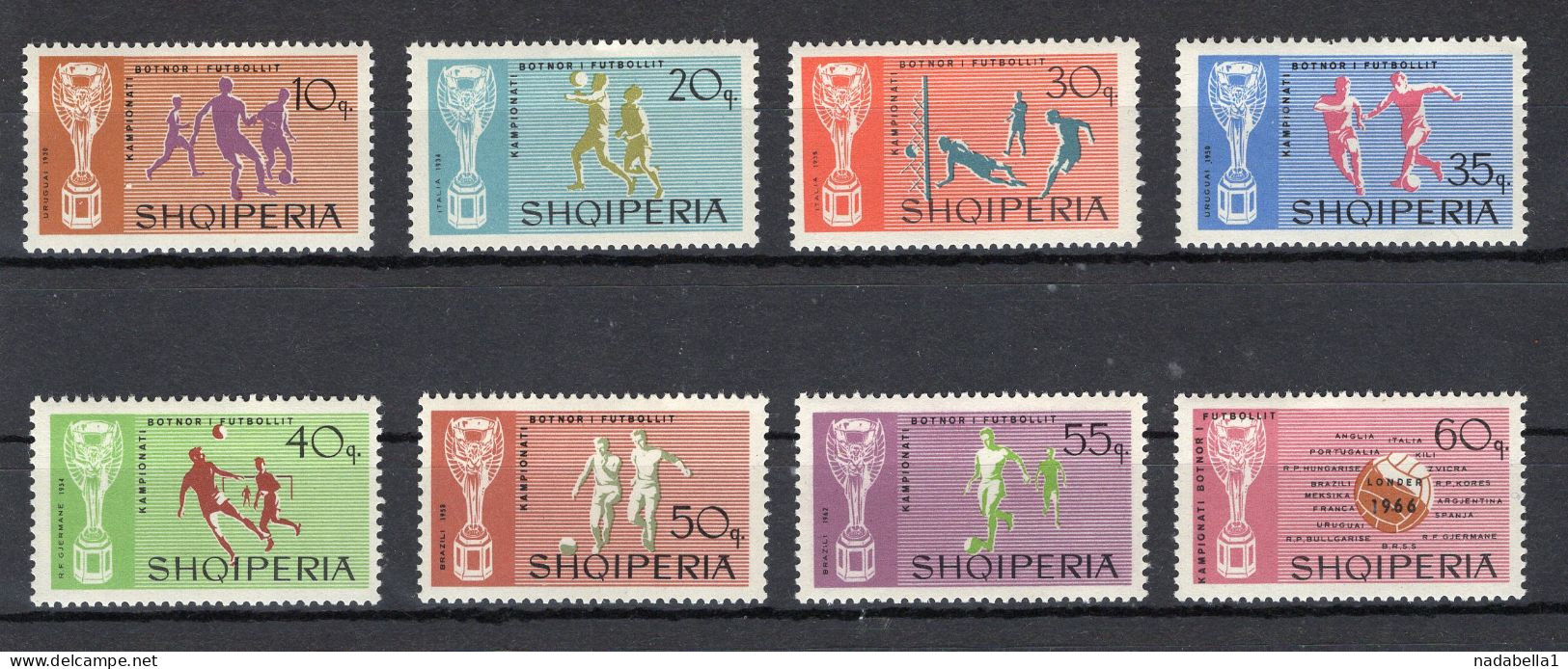 1966. ALBANIA,ENGLAND,LONDON FOOTBALL WORLD CUP,SET OF 8 STAMPS,MNH - Albania