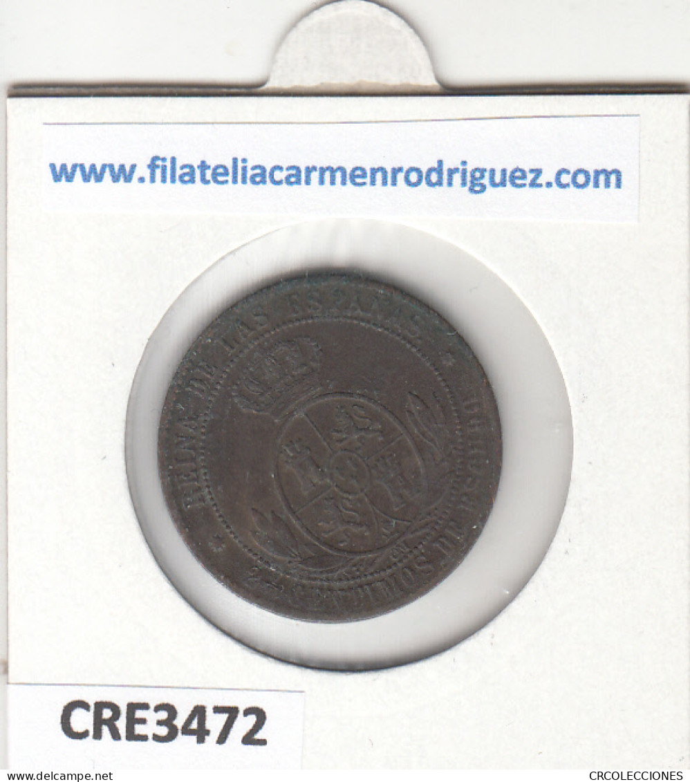 CRE3472 MONEDA ESPAÑA ISABEL II 2 1/2 CENTIMOS DE ESCUDO BARCELONA 1868 - Otros & Sin Clasificación