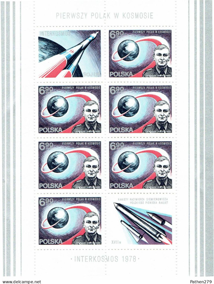 Bloc Timbres Polonais 1978 - 1er Polonais Dans L'espace - Major Hermaszewski - Blocs & Feuillets