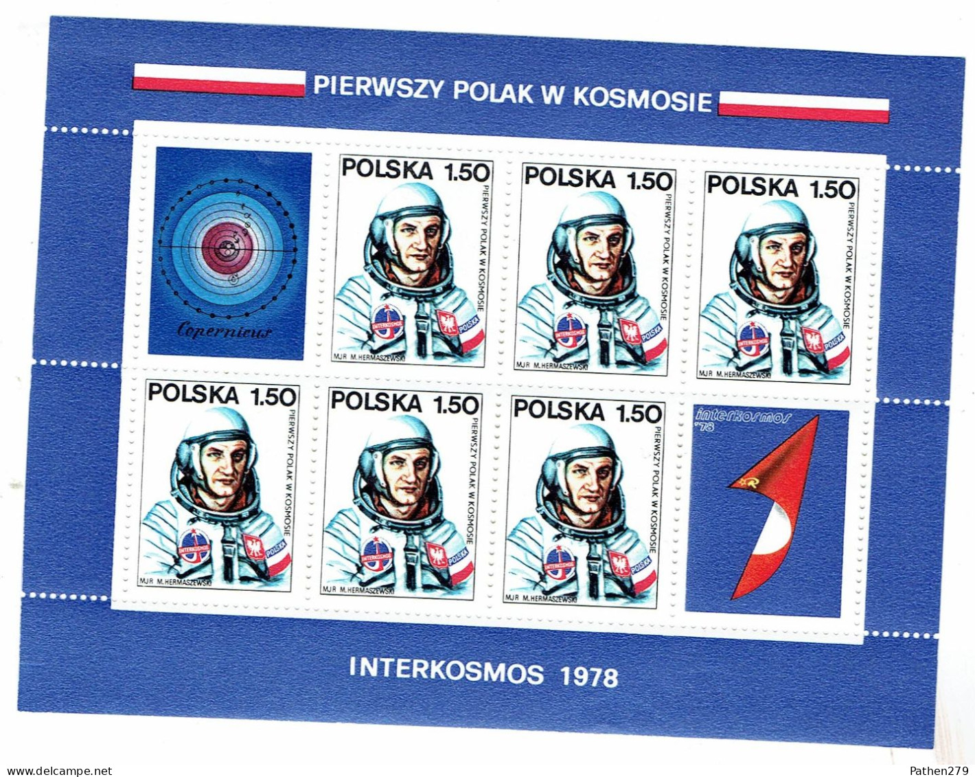 Bloc Timbres Polonais 1978 - 1er Polonais Dans L'espace - Major Hermaszewski - Blocs & Feuillets