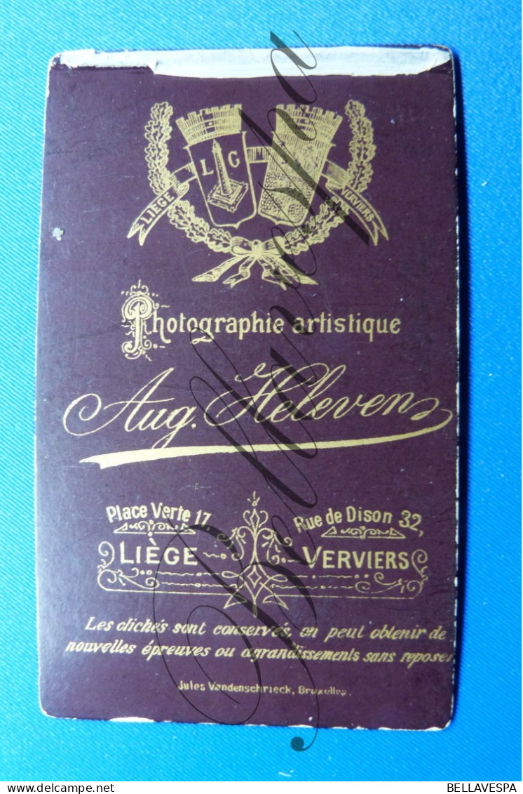 C.D.V Carte De Visite Atelier   A.HELEVEN Verviers Liège  Studio Fotografie - Anciennes (Av. 1900)