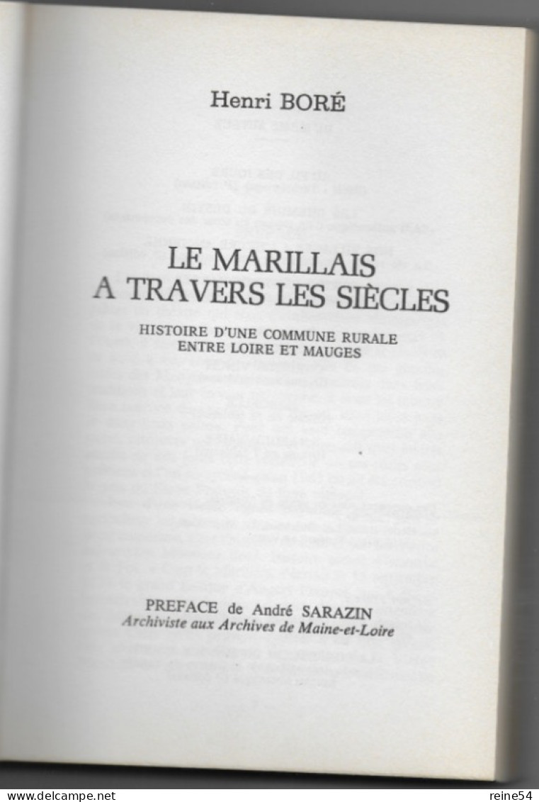 Le Marillais à Travers Les Siècles Henri Boré1985 Edit. Hérault 49  (vendéens La Révolutions Entre Loire Et Mauges) - Pays De Loire