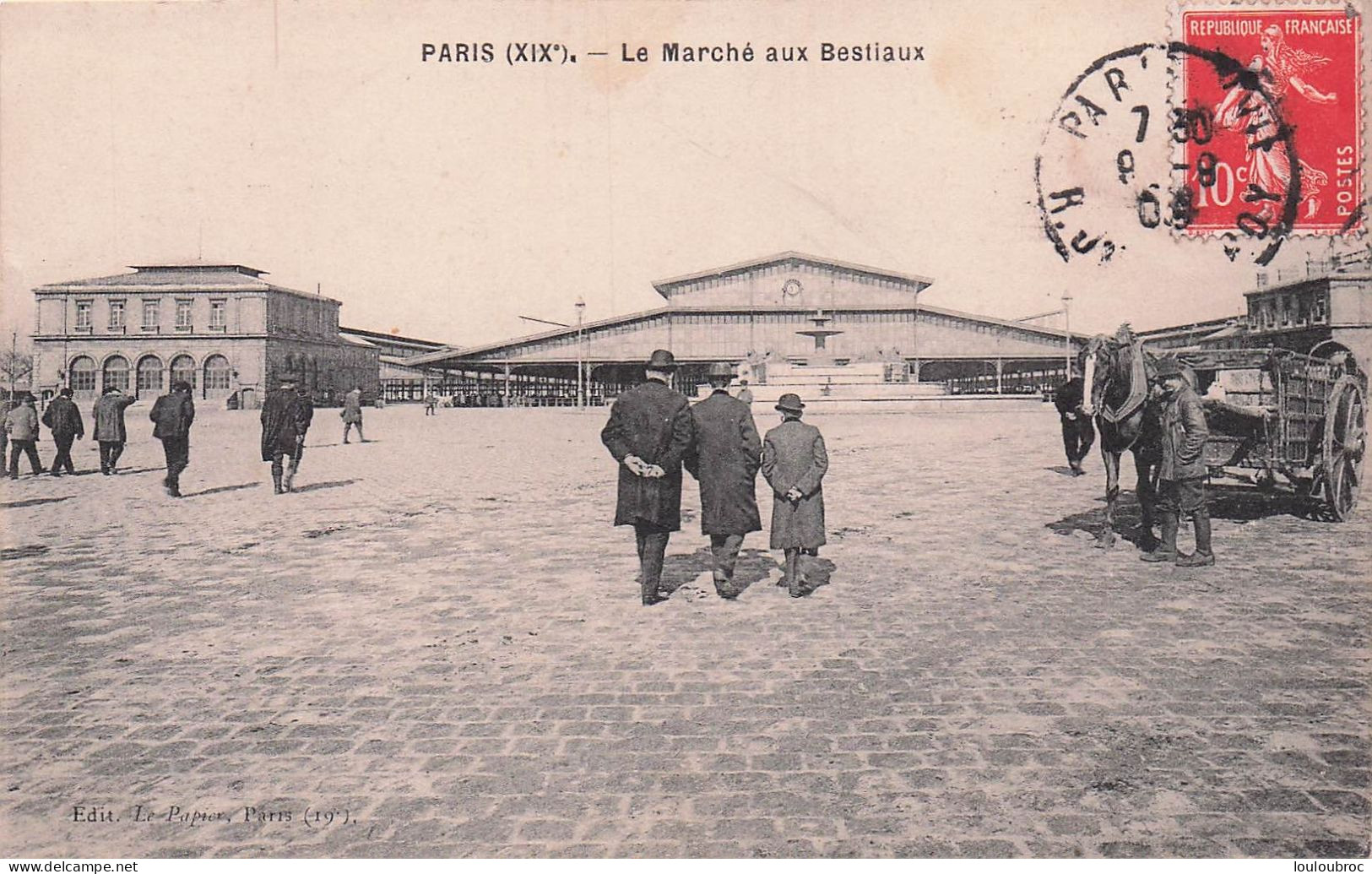 PARIS MARCHE AUX BESTIAUX  XIXe - Arrondissement: 19