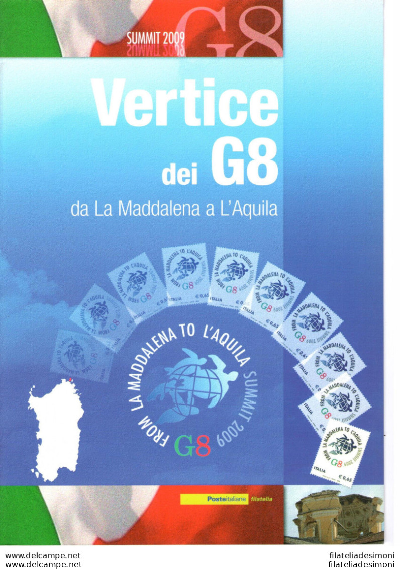 2009 Italia - Repubblica , Folder - Vertice Del G8 - FOLDER N° 202 MNH** - Presentation Packs