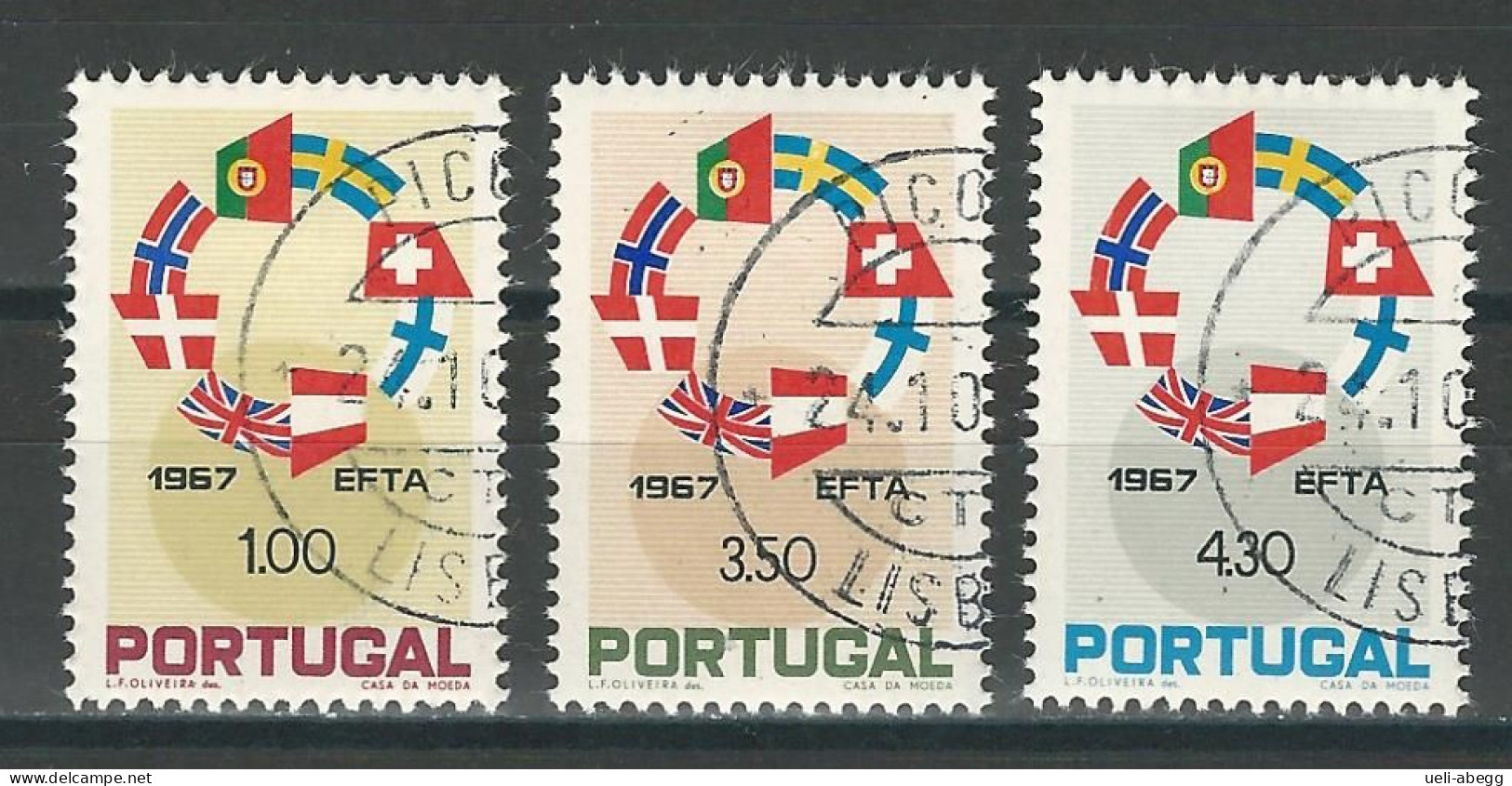 Portugal Mi 1043-45 O - Gebruikt