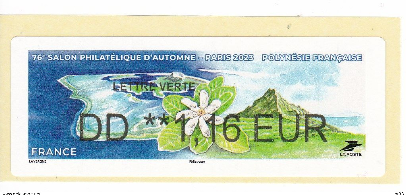 LISA ATM 76eme  Salon D'automne  2023 Lettre Verte 1,16 Polynésie Française - 2010-... Vignette Illustrate