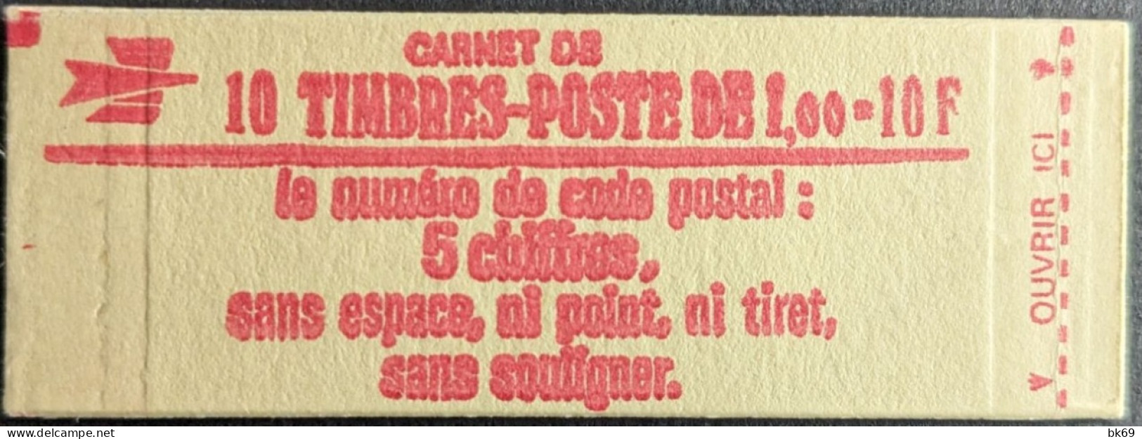 1972 C2 Conf. 5 Daté 4/ 17.11.77 Carnet Fermé Sabine 1F Rouge - Moderne : 1959-...