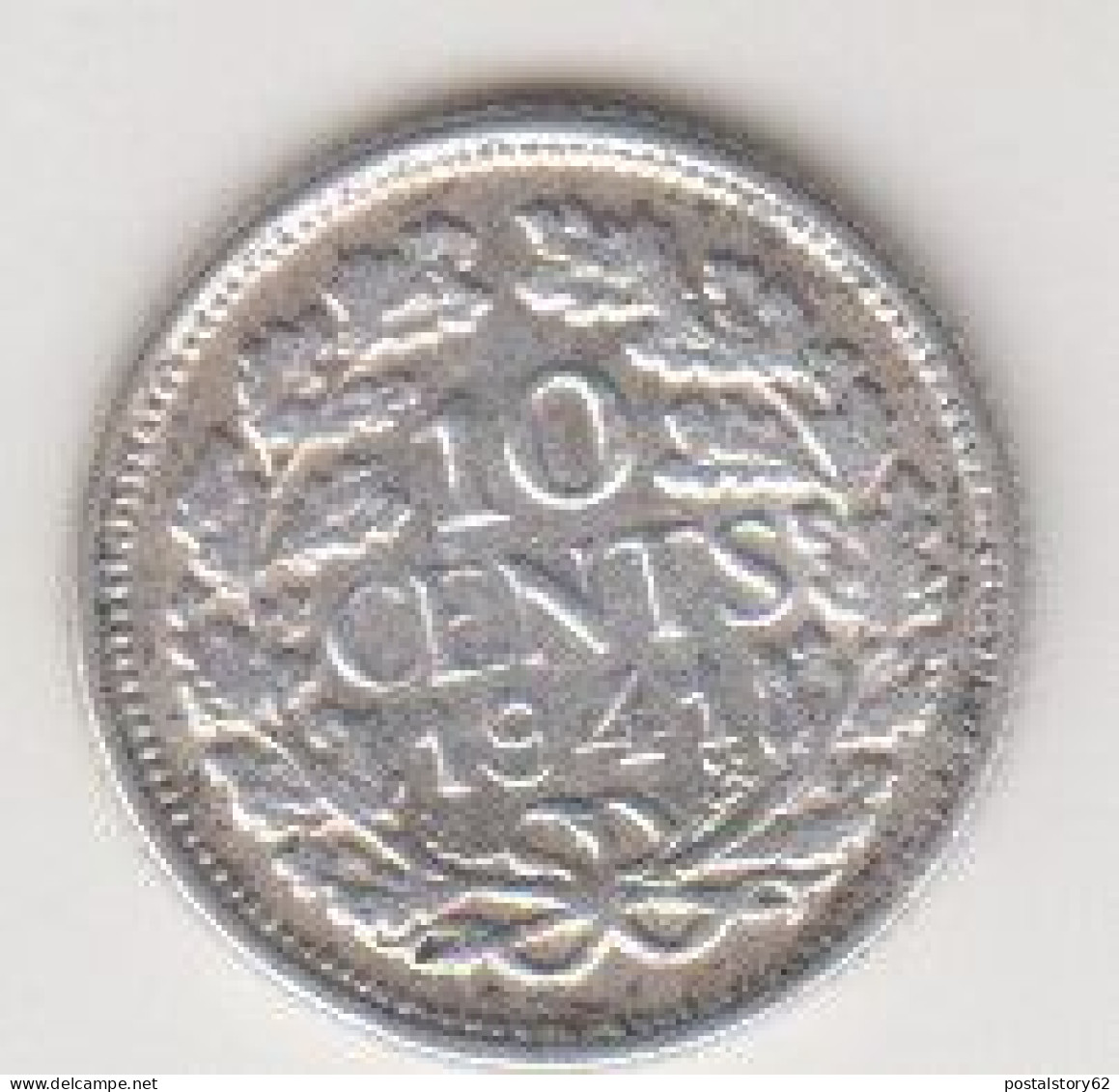 Paesi Bassi, Regina Guglielmina ( 1890 - 1948 ) 10 Cents Arg. Anno 1941 Km 163 - 10 Centavos