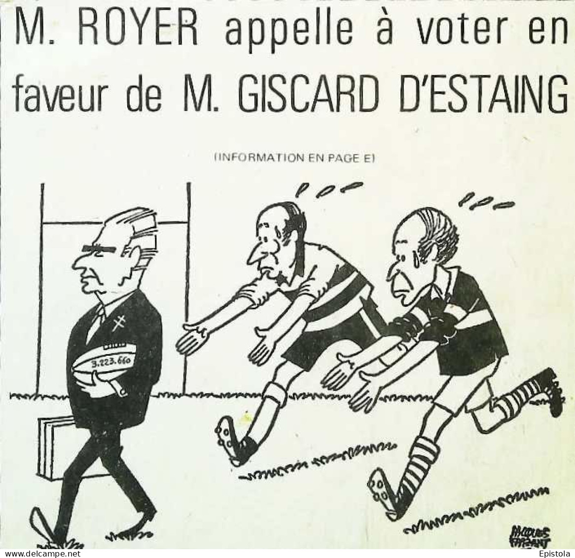 ► Coupure De Presse  Quotidien Le Figaro Jacques Faisant 1983  MR Royer Voter Pour Giscard Rugby - 1950 à Nos Jours