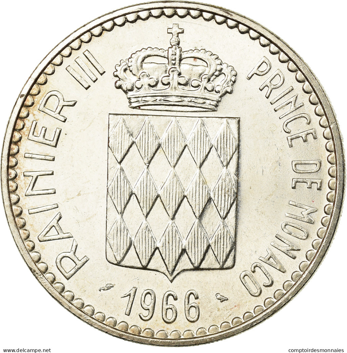 Monnaie, Monaco, Rainier III, Charles III, 10 Francs, 1966, SUP, Argent - 1960-2001 Nouveaux Francs