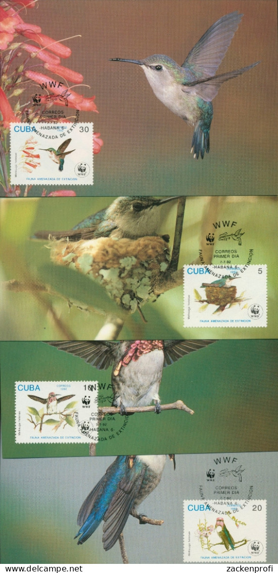 Kuba 1992 WWF Kolibris 3589/92 Maximumkarten (G9536) - Briefe U. Dokumente