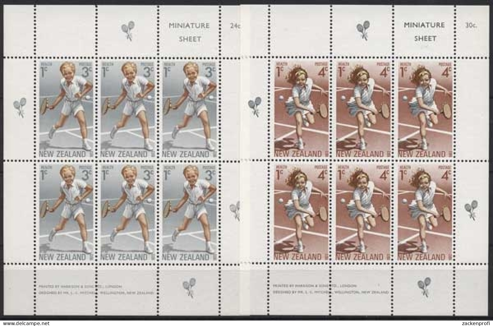 Neuseeland 1972 Gesundheit Sport Tennis 588/89 K Postfrisch (C25838) - Blocks & Kleinbögen