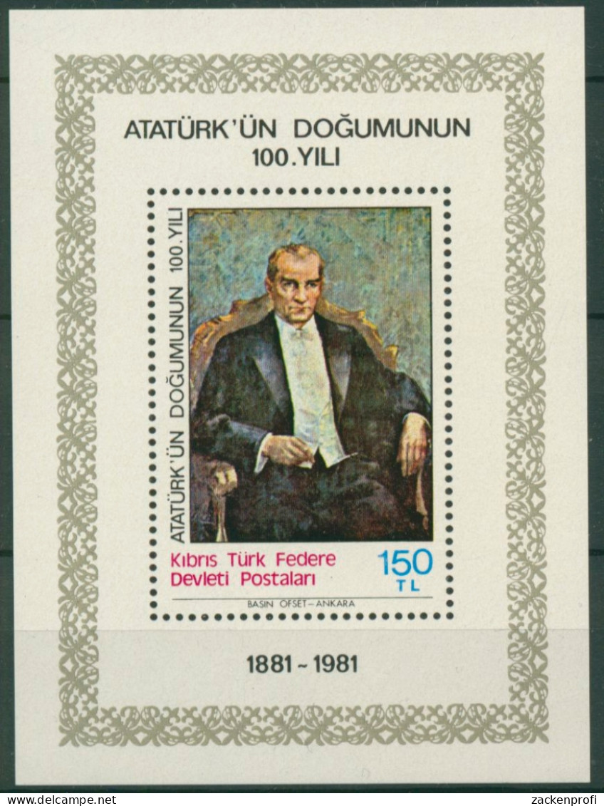 Türkisch-Zypern 1981 Geburtstag Von Atatürk Block 2 Postfrisch (C6665) - Ungebraucht
