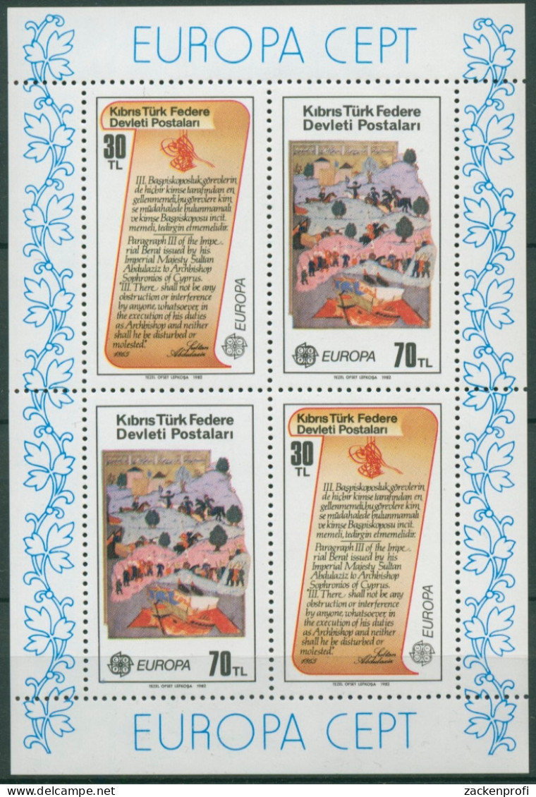 Türkisch-Zypern 1982 Europa: Historische Ereignisse Block 3 Postfrisch (C6667) - Unused Stamps