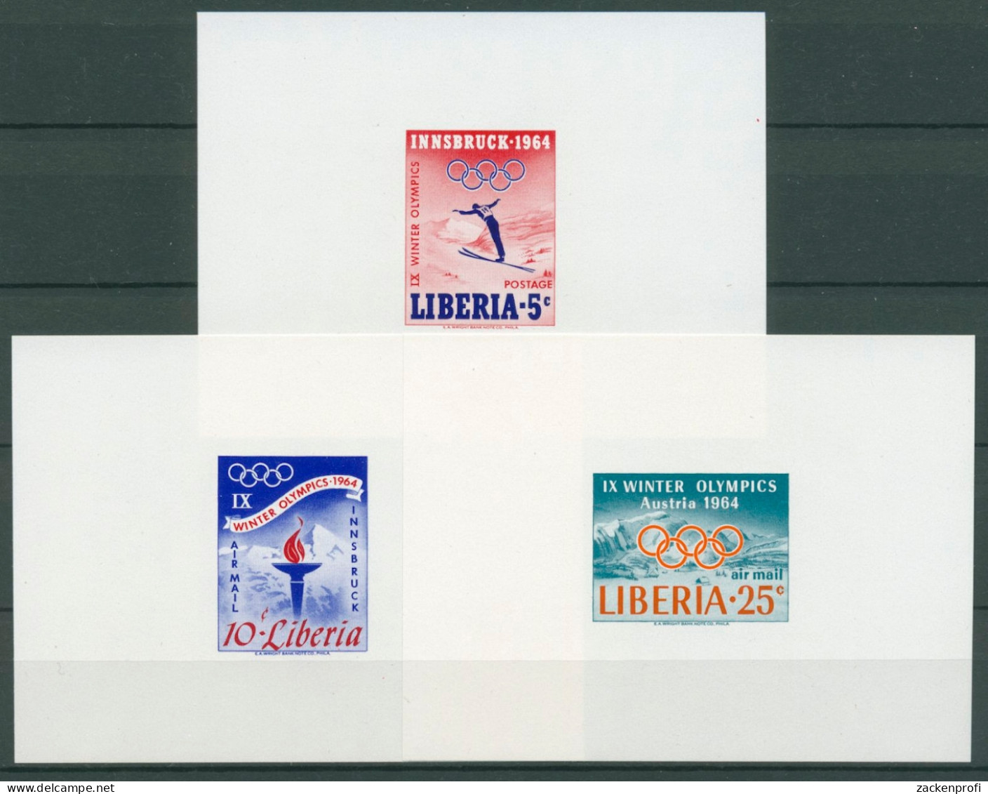 Liberia 1963 Olymp. Winterspiele Innsbruck 612/14 B Blocks Postfrisch (C27441) - Liberia
