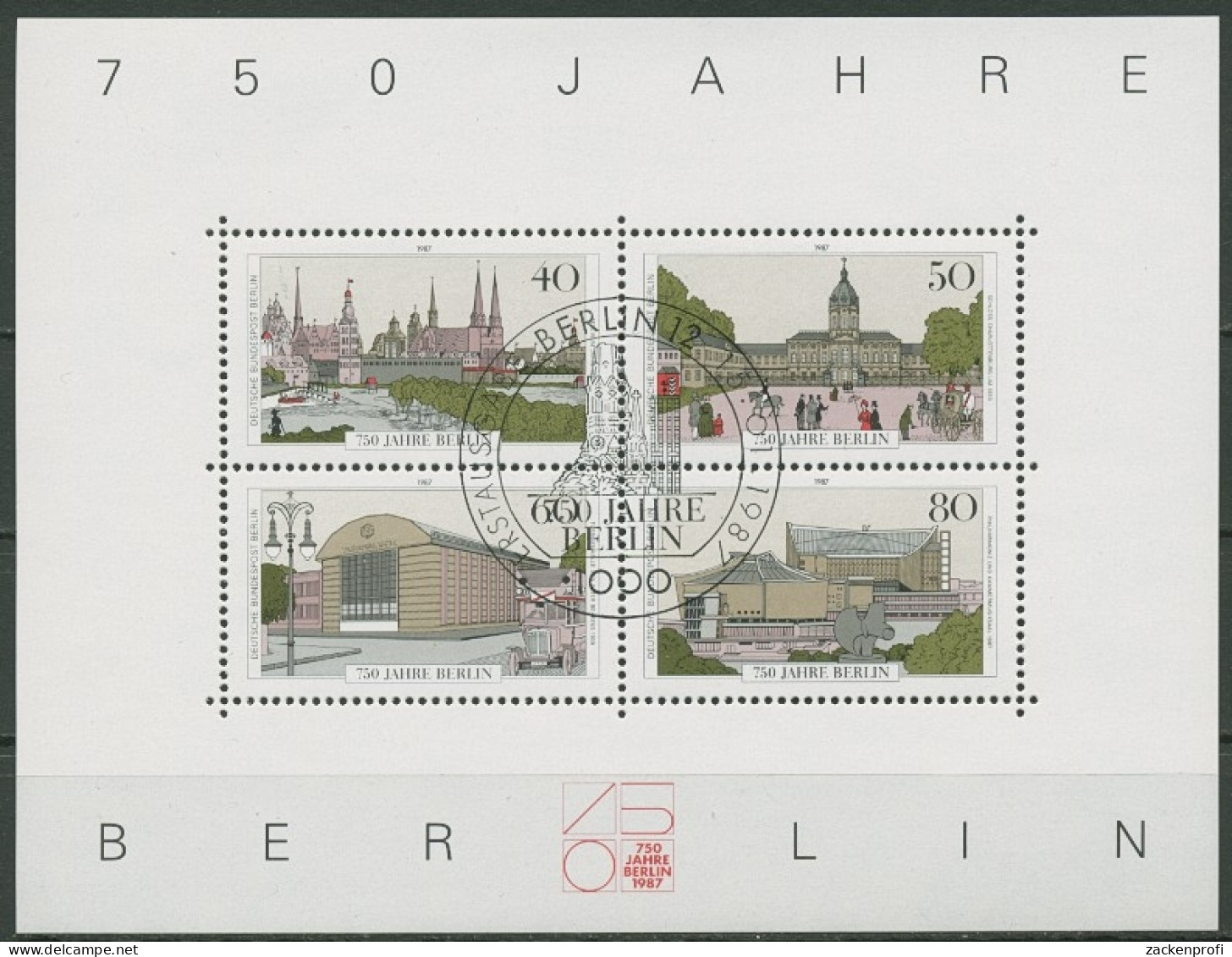 Berlin 1987 750 Jahre Berlin Block 8 Mit Ersttagssonderstempel ESST (C16746) - Bloques