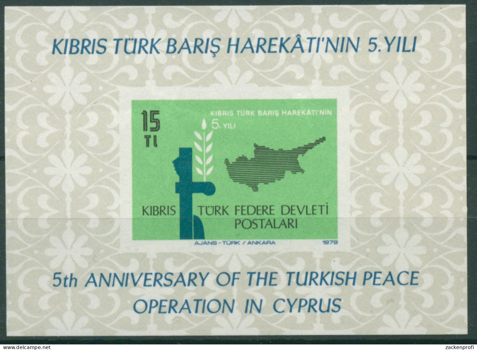Türkisch-Zypern 1979 Türk. Intervention Auf Zypern Block 1 Postfrisch (C6660) - Ongebruikt