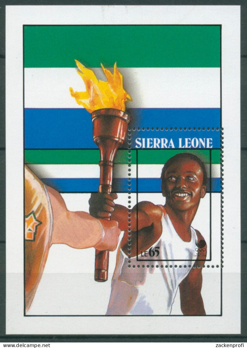 Sierra Leone 1988 Olymp. Spiele Seoul Fackelläufer Block 77 Postfrisch (C27406) - Sierra Leone (1961-...)