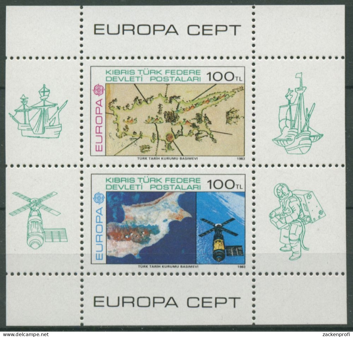 Türkisch-Zypern 1983 CEPT Werke Des Menschlichen Geistes Block 4 Postfr. (C6669) - Unused Stamps