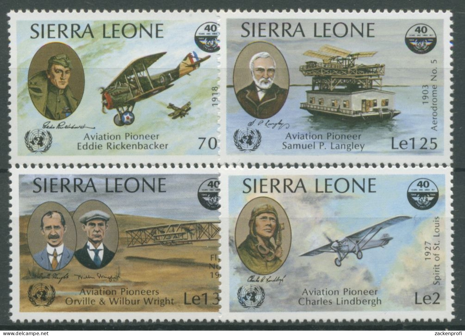 Sierra Leone 1985 40 J. Int. Organisation Für Zivilluftfahrt 808/11 Postfrisch - Sierra Leone (1961-...)