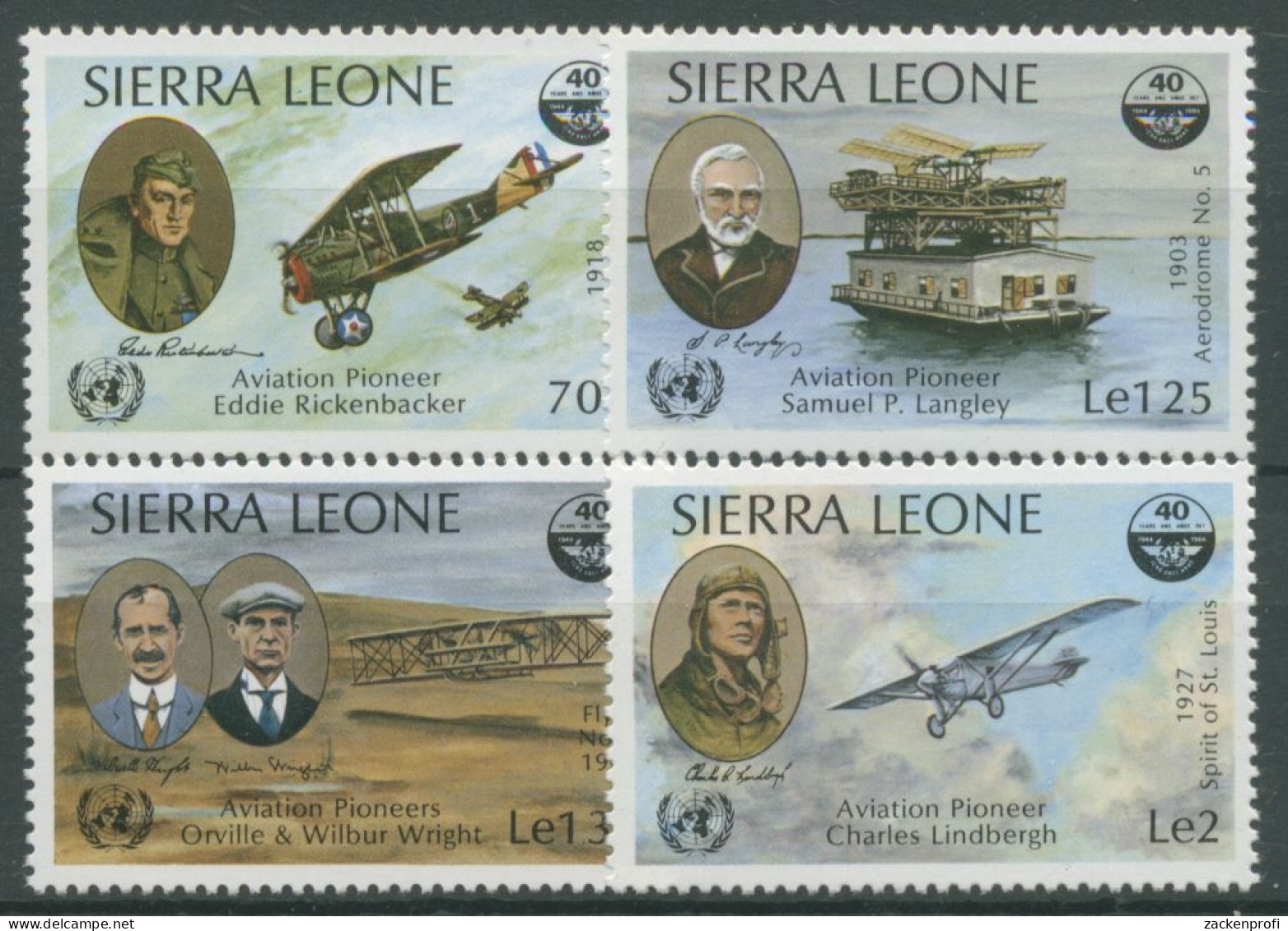 Sierra Leone 1985 40 J. Int. Organisation Für Zivilluftfahrt 808/11 Postfrisch - Sierra Leona (1961-...)