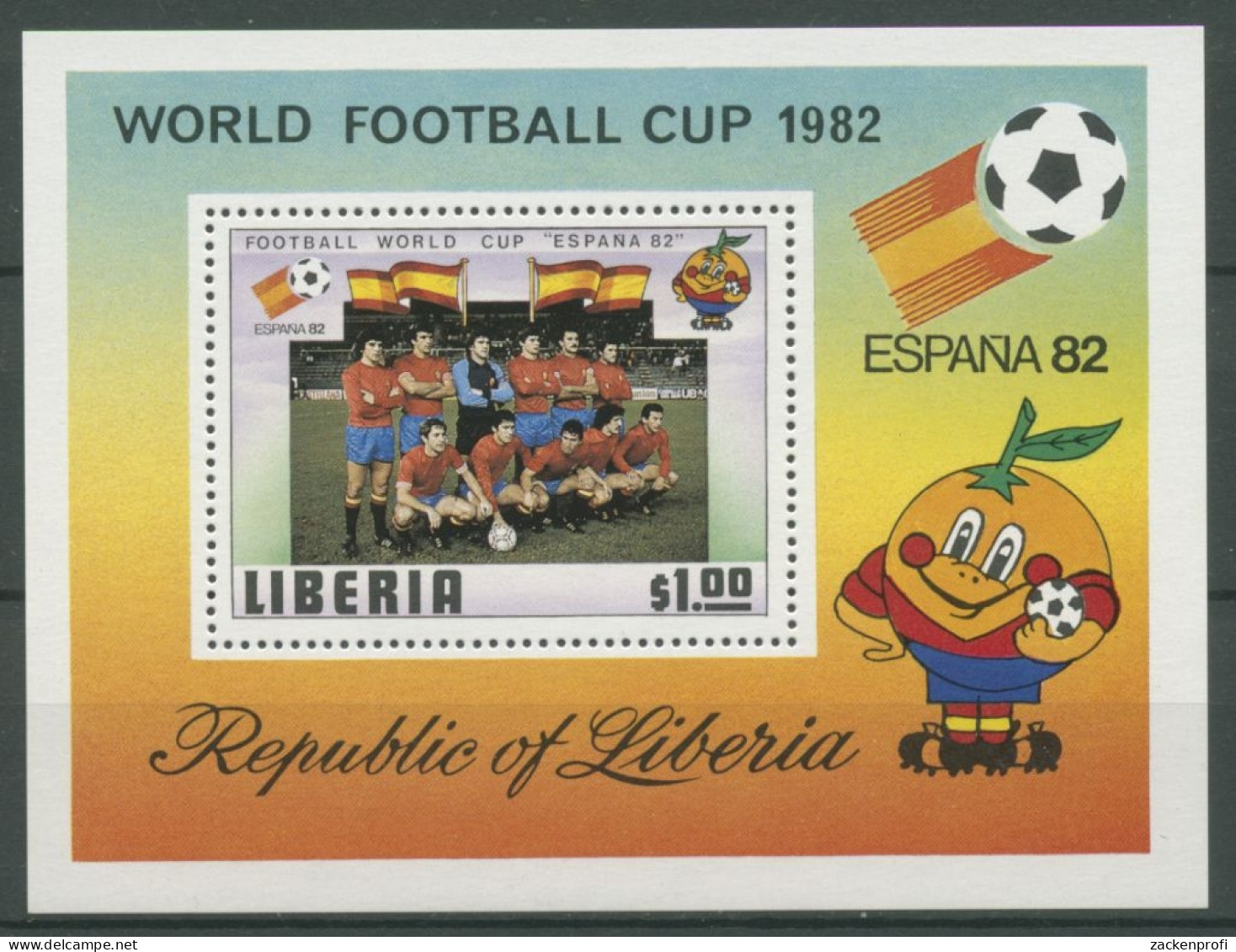 Liberia 1981 Fußball-WM In Spanien Block 96 Postfrisch (C27462) - Liberia