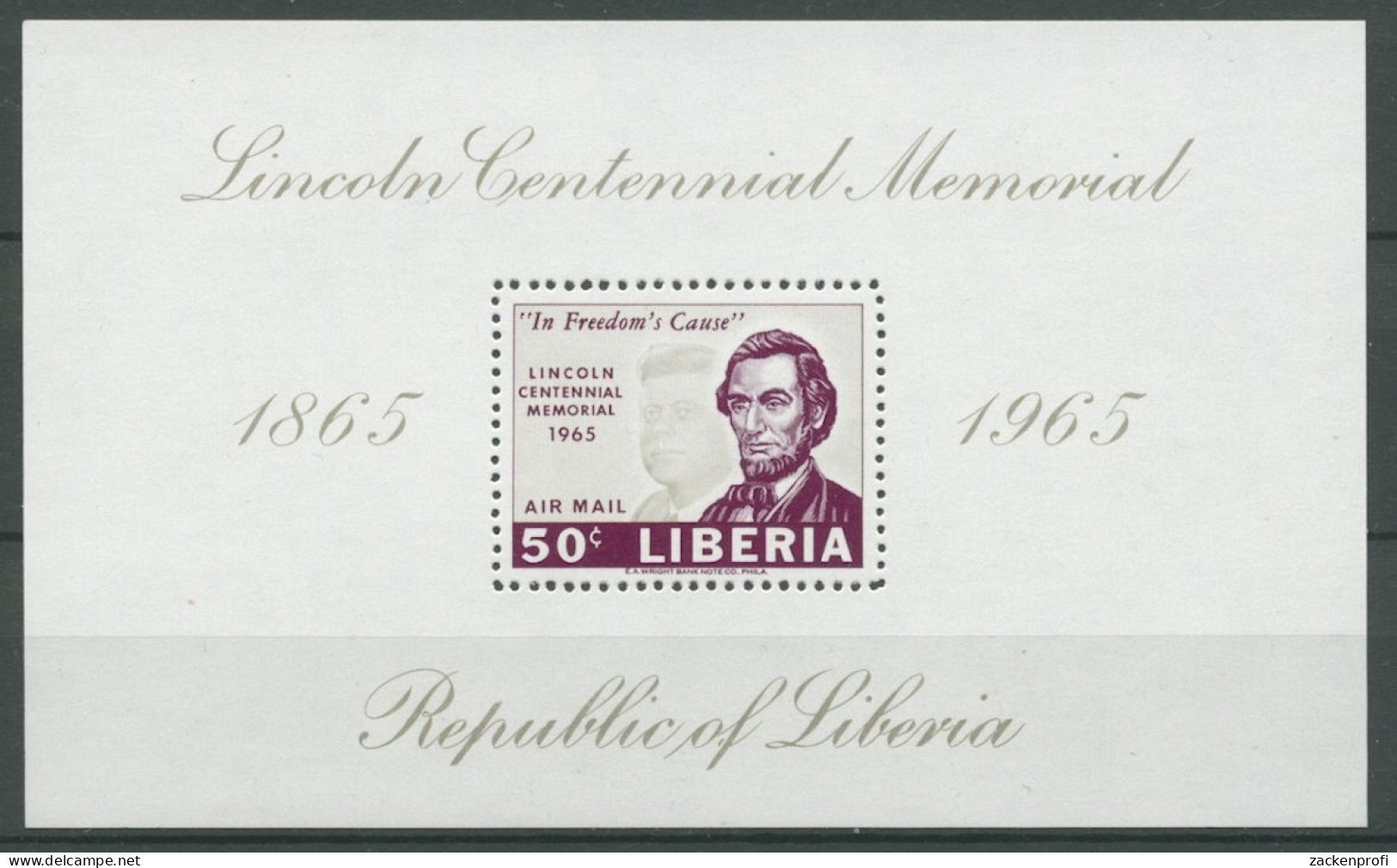 Liberia 1965 100. Todestag Von Abraham Lincoln Block 33 A Postfrisch (C27438) - Liberia