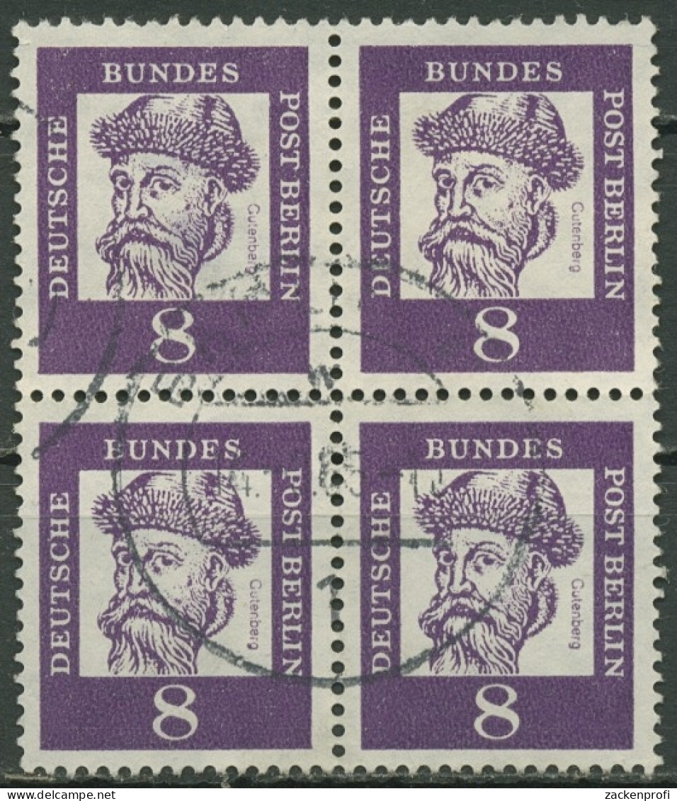 Berlin 1961 Bedeutende Deutsche Bogenmarken 201 4er-Block Gestempelt - Used Stamps