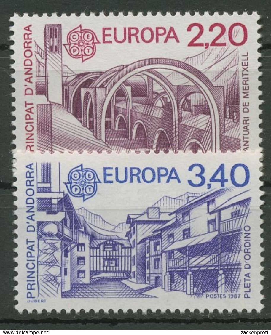 Andorra (frz.) 1987 Europa CEPT Moderne Architektur 379/80 Postfrisch - Ungebraucht