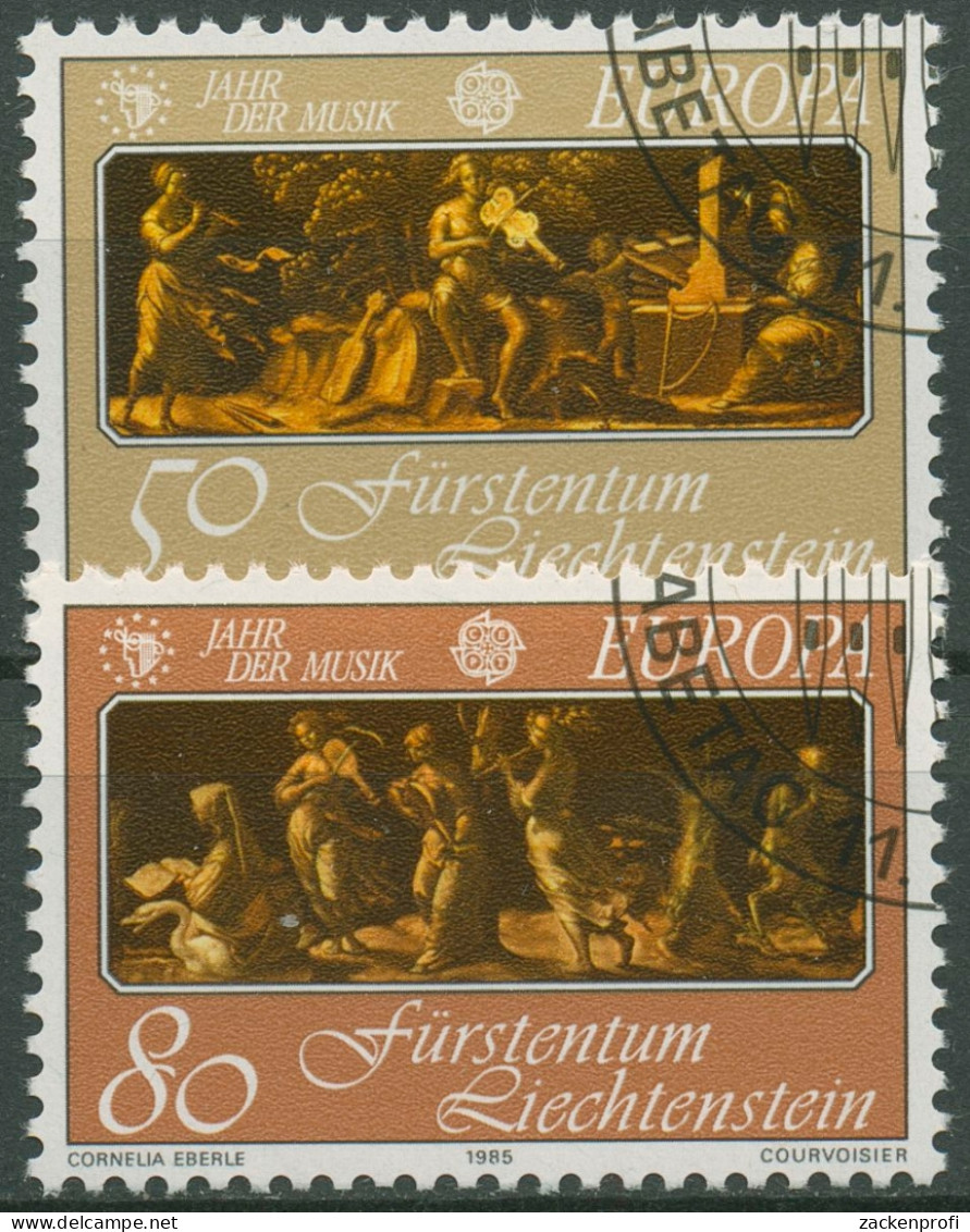 Liechtenstein 1985 Europa CEPT Jahr Der Musik Cembalodeckel 866/67 Gestempelt - Usados