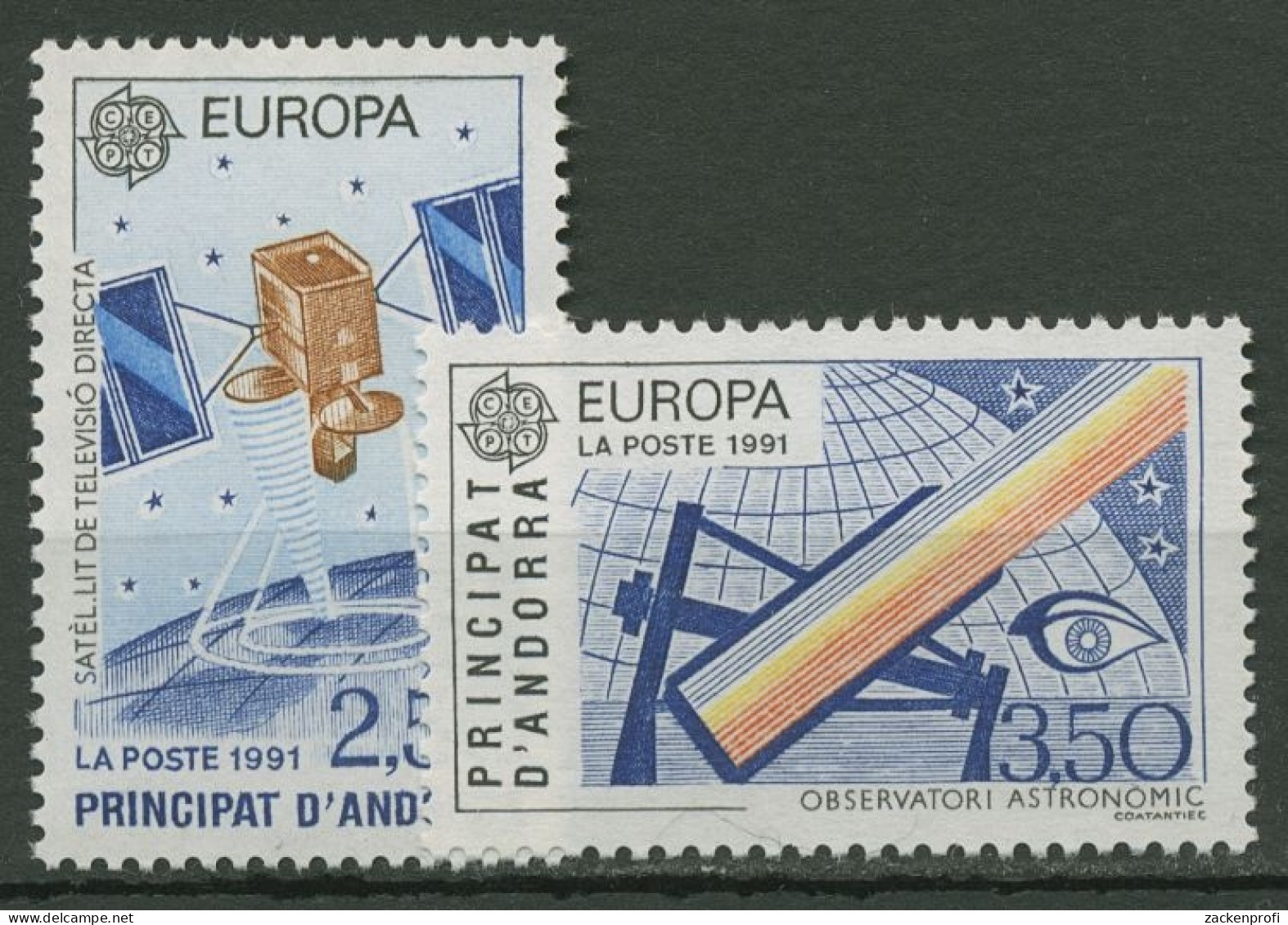 Andorra (frz.) 1991 CEPT Europäische Raumfahrt 423/24 Postfrisch - Neufs