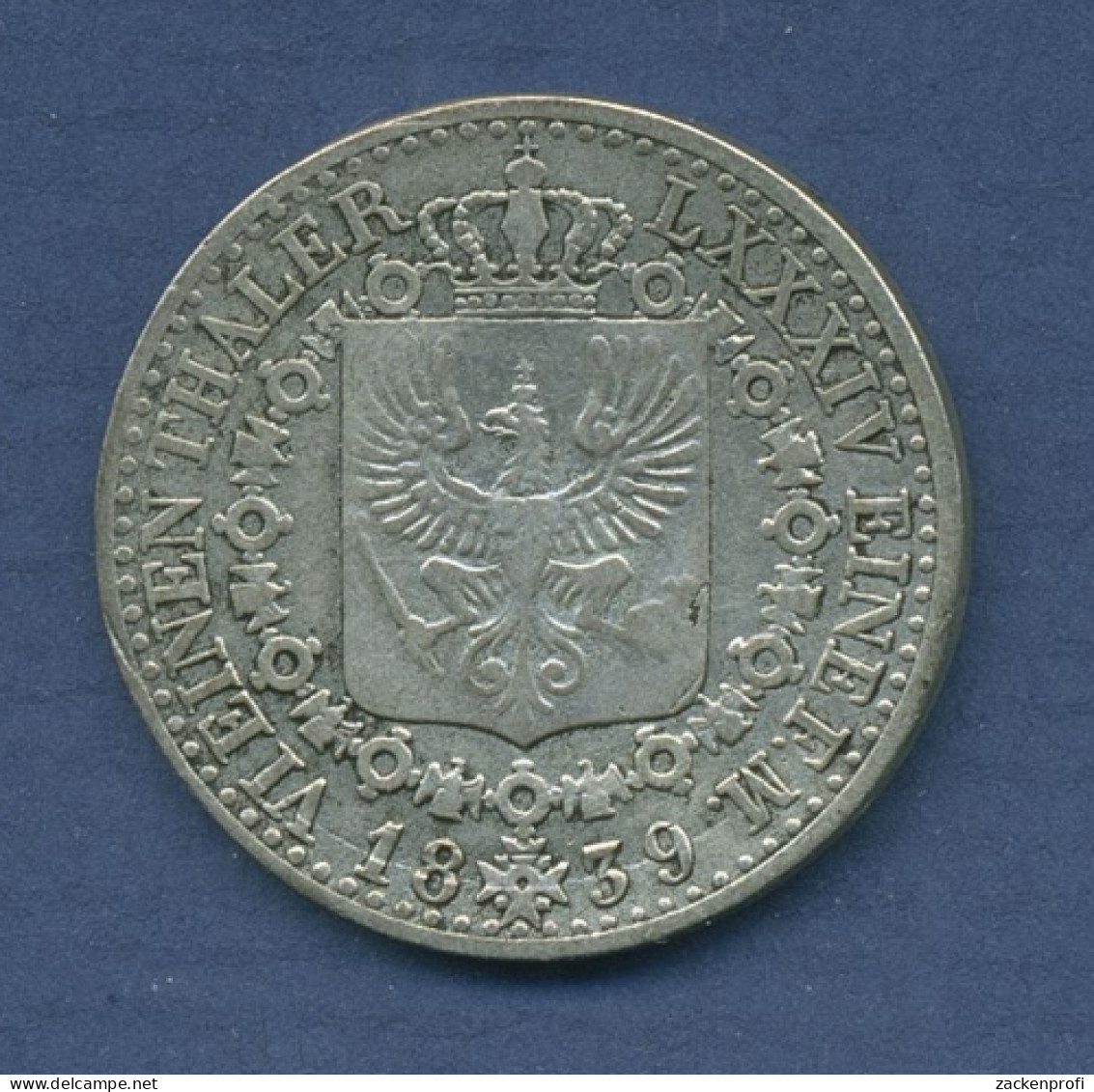 Preußen 1/6 Taler 1839 A, Friedrich Wilhelm III. J 57 Ss+/ss (m2770) - Kleine Munten & Andere Onderverdelingen