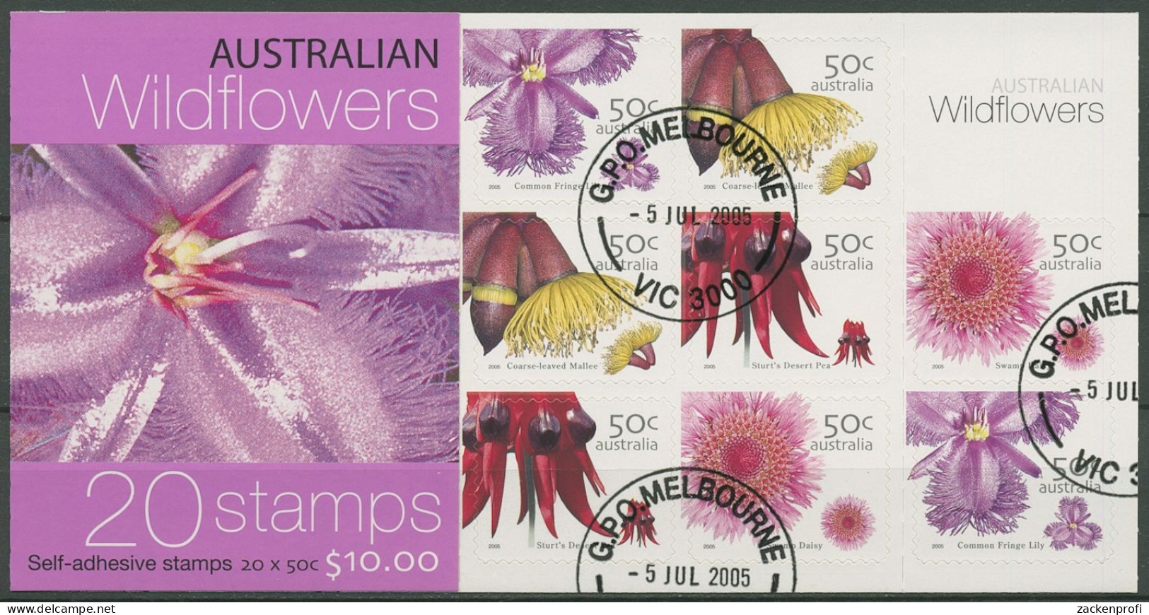 Australien 2005 Wildblumen MH 213 Gestempelt (C29637) - Postzegelboekjes