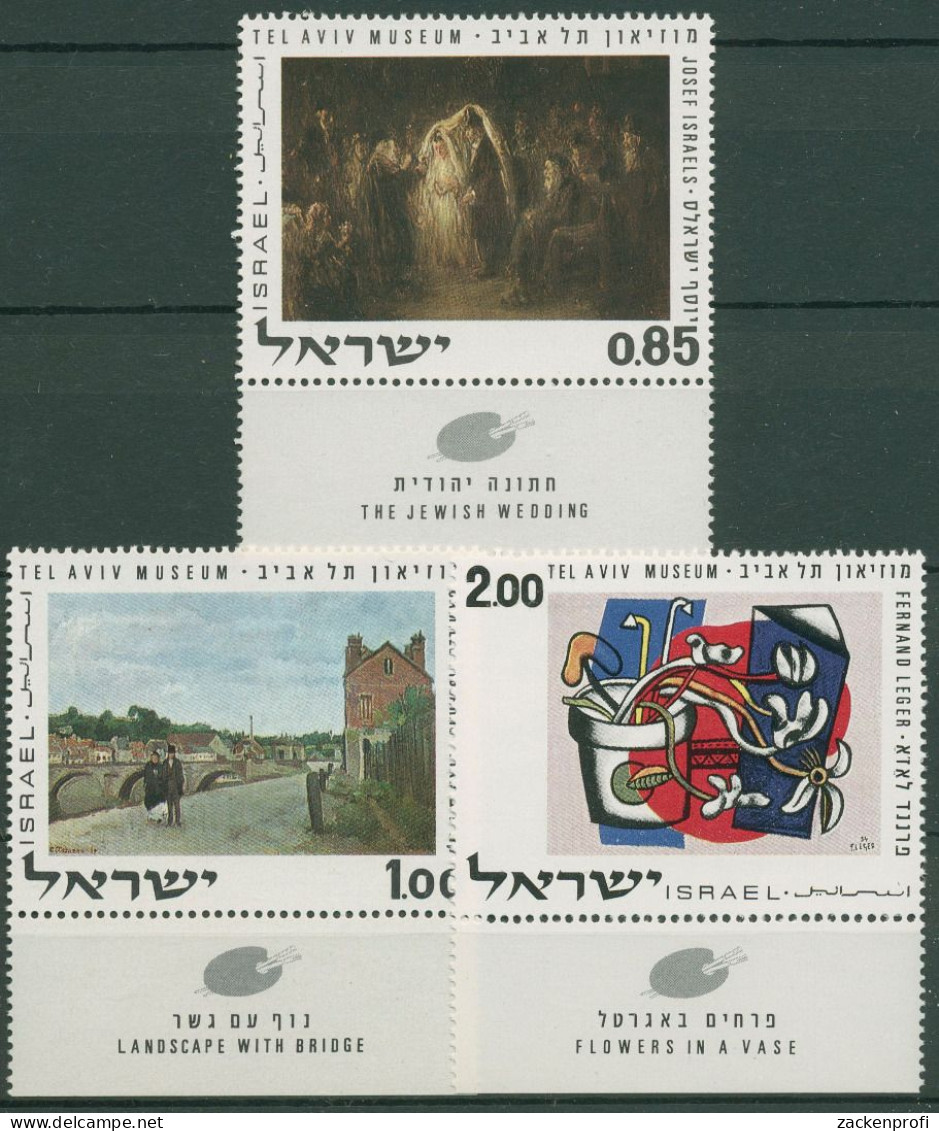 Israel 1970 Museum Tel Aviv Gemälde 492/94 Mit Tab Postfrisch - Ongebruikt (met Tabs)