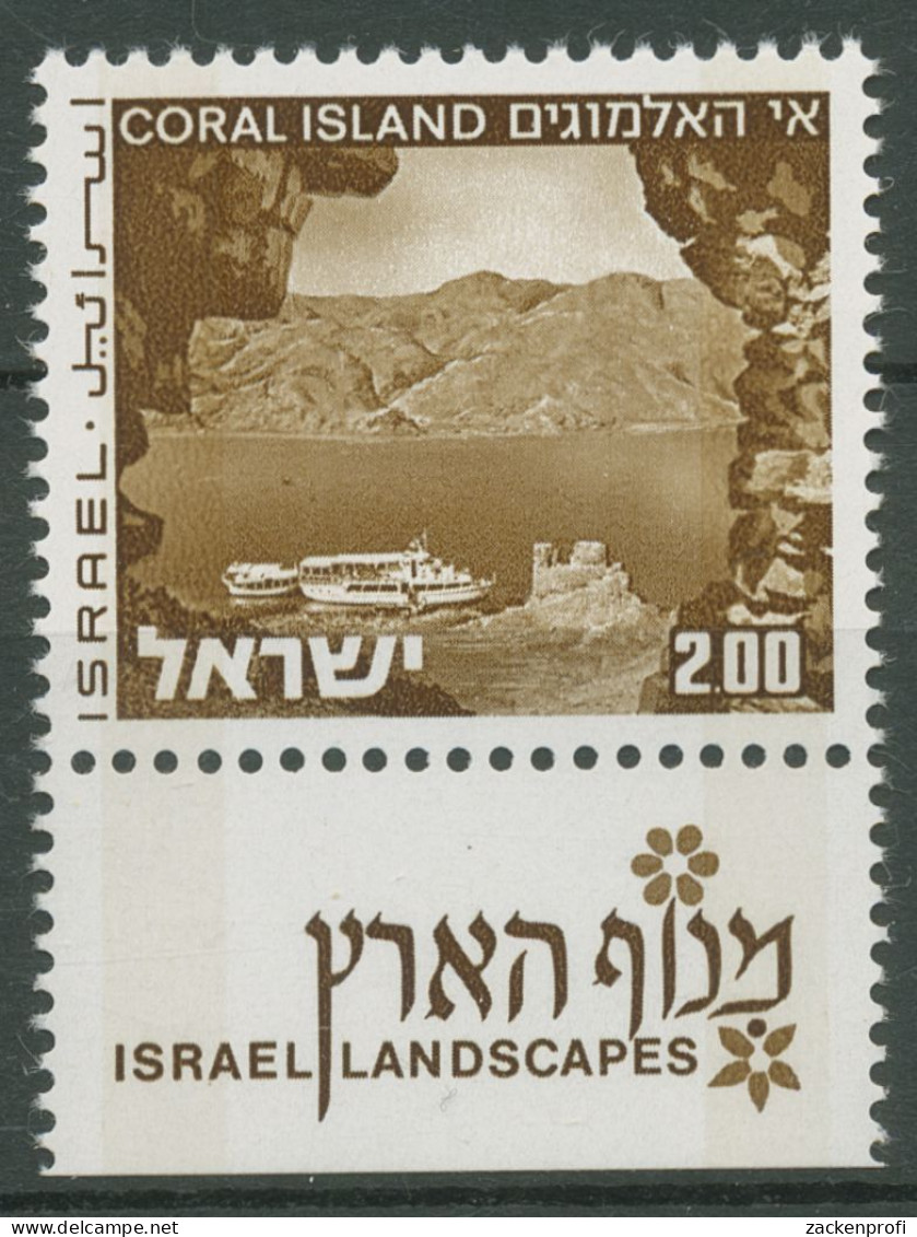 Israel 1971 Landschaften Koralleninsel Taba 536 Y I Mit Tab Postfrisch - Unused Stamps (with Tabs)