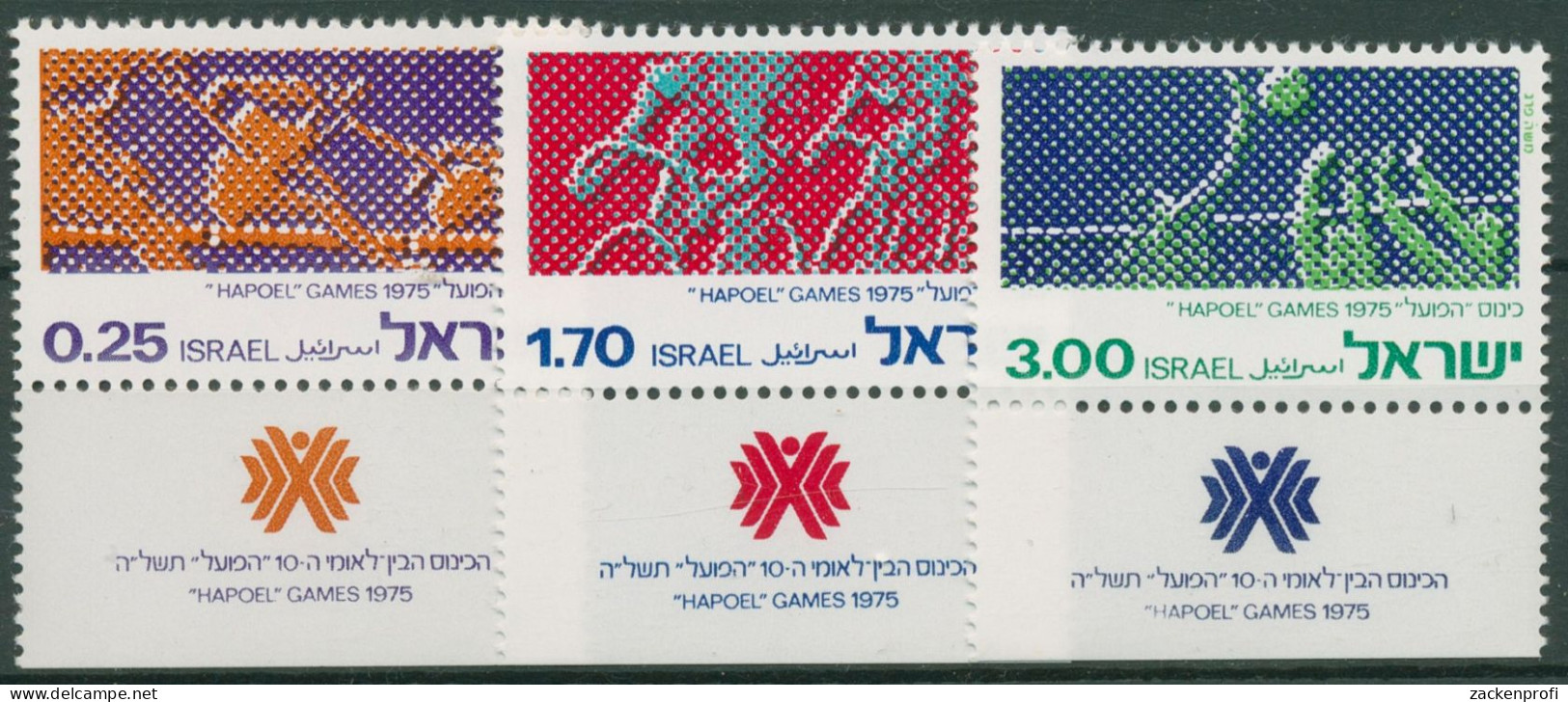 Israel 1975 Hapoel-Sportspiele 639/41 Mit Tab Postfrisch - Ongebruikt (met Tabs)