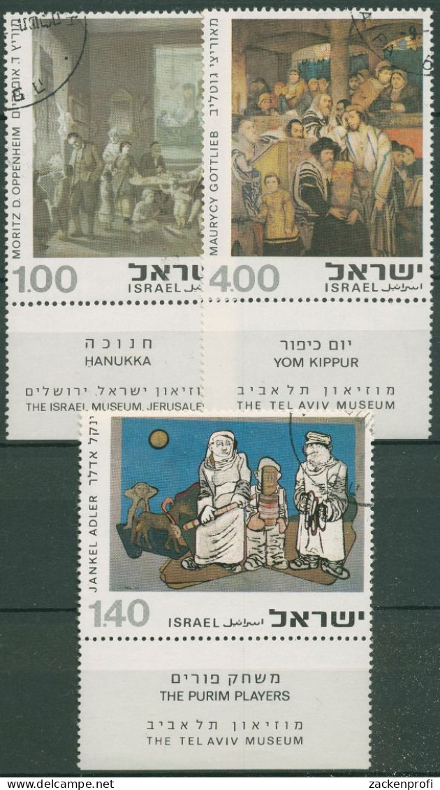 Israel 1975 Kunst Gemälde 642/44 Mit Tab Gestempelt - Oblitérés (avec Tabs)