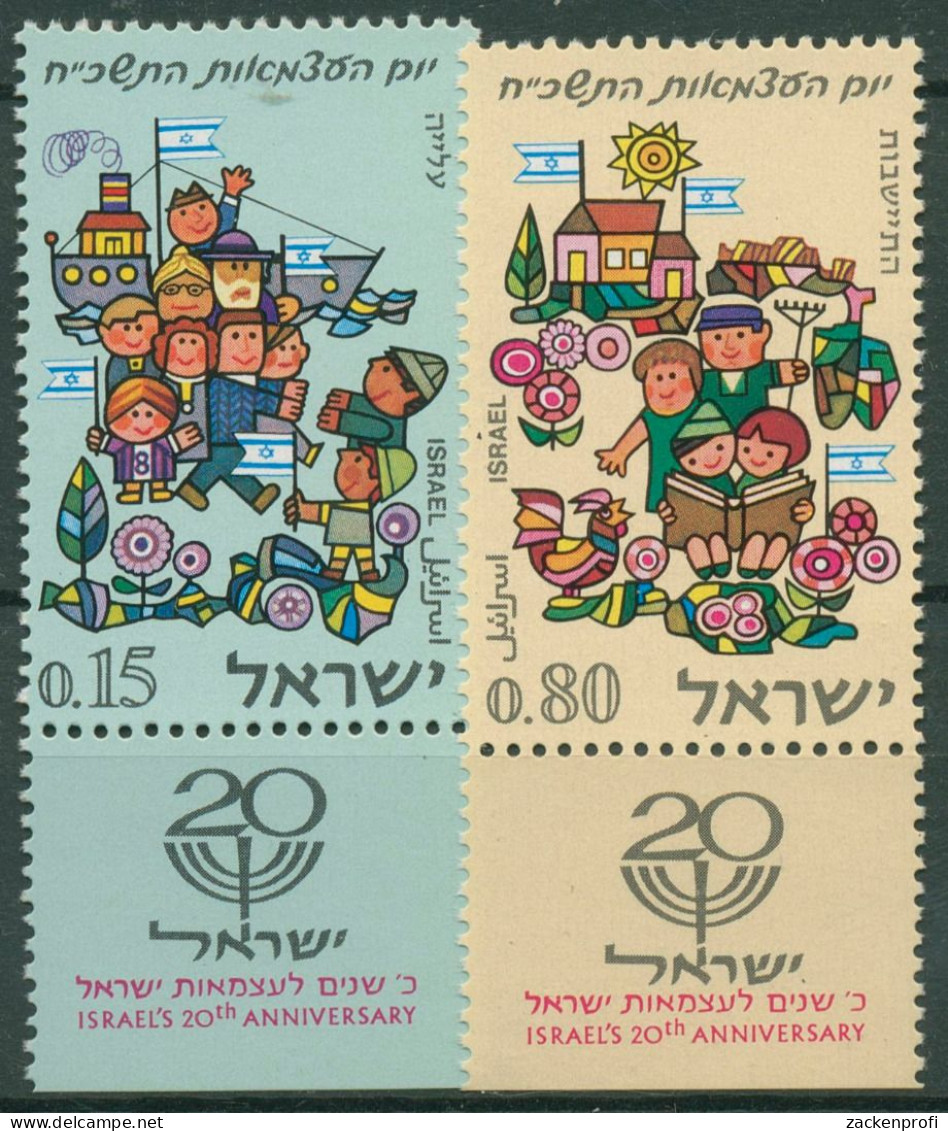 Israel 1968 Unabhängigkeit 420/21 Mit Tab Postfrisch - Nuevos (con Tab)