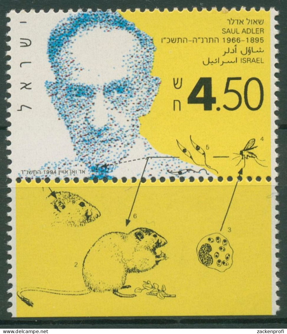 Israel 1994 Naturwissenschaftler Saul Adler 1299 Mit Tab Postfrisch - Ongebruikt (met Tabs)