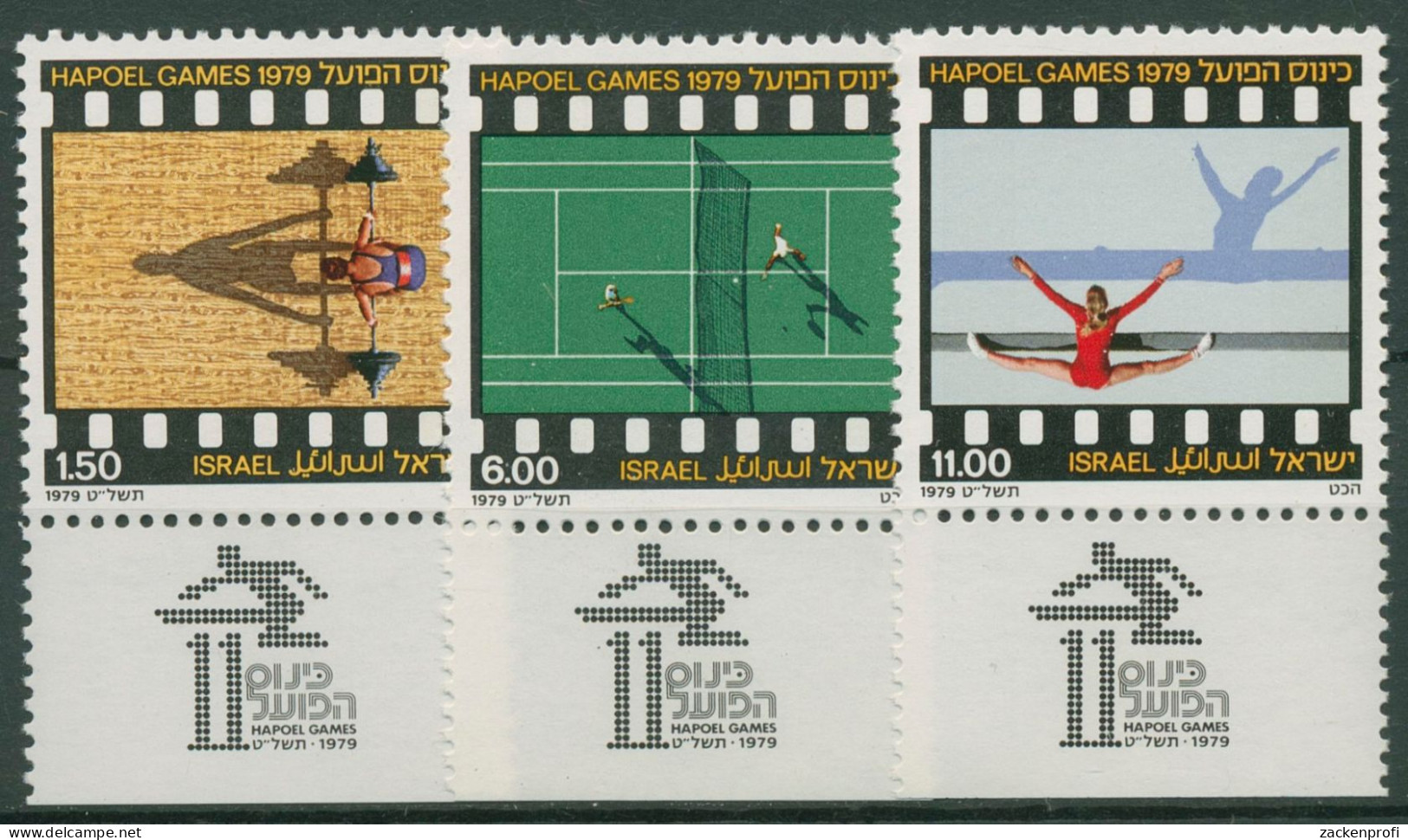 Israel 1979 Hapoel-Sportspiele 793/95 Mit Tab Postfrisch - Ungebraucht (mit Tabs)