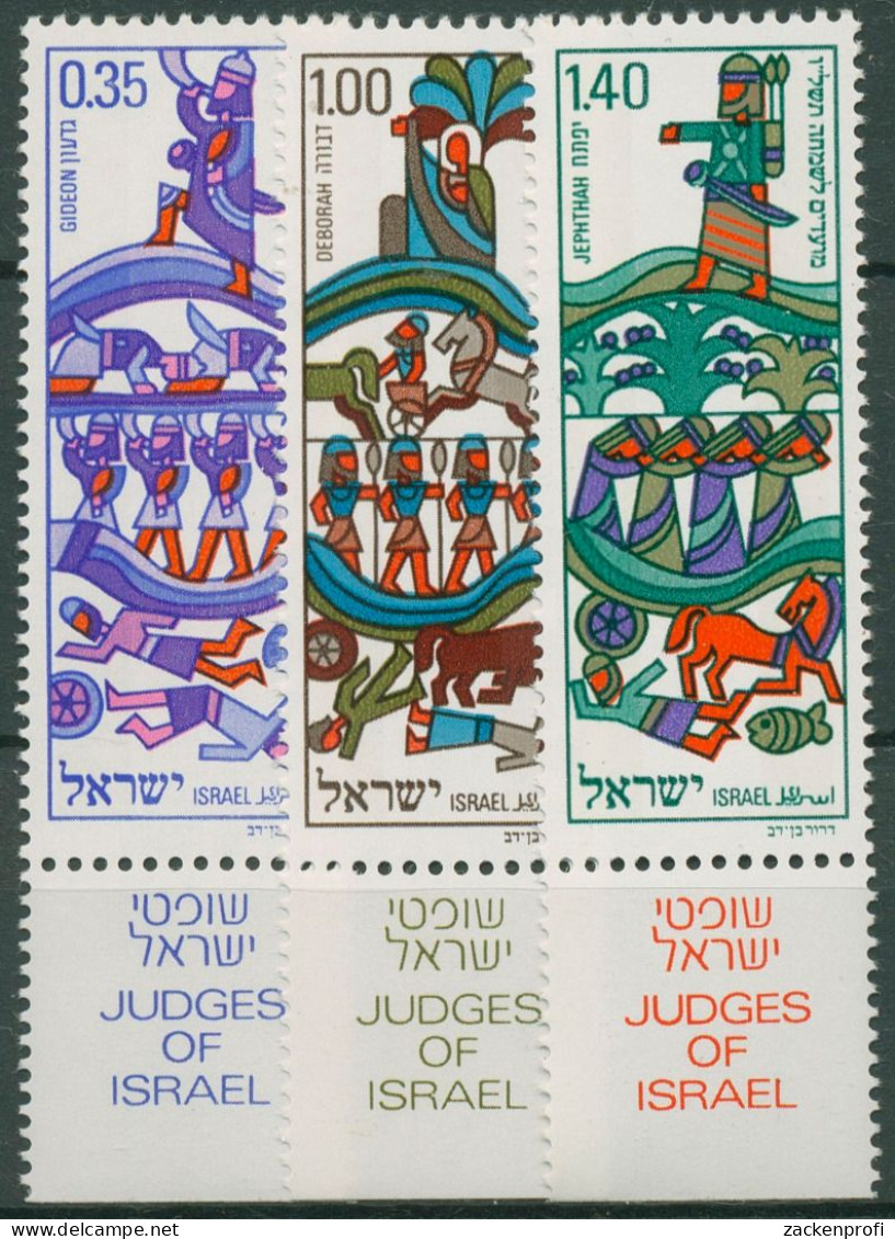 Israel 1975 Jüdische Festtage Buch Der Richter Figuren 649/51 Mit Tab Postfrisch - Unused Stamps (with Tabs)