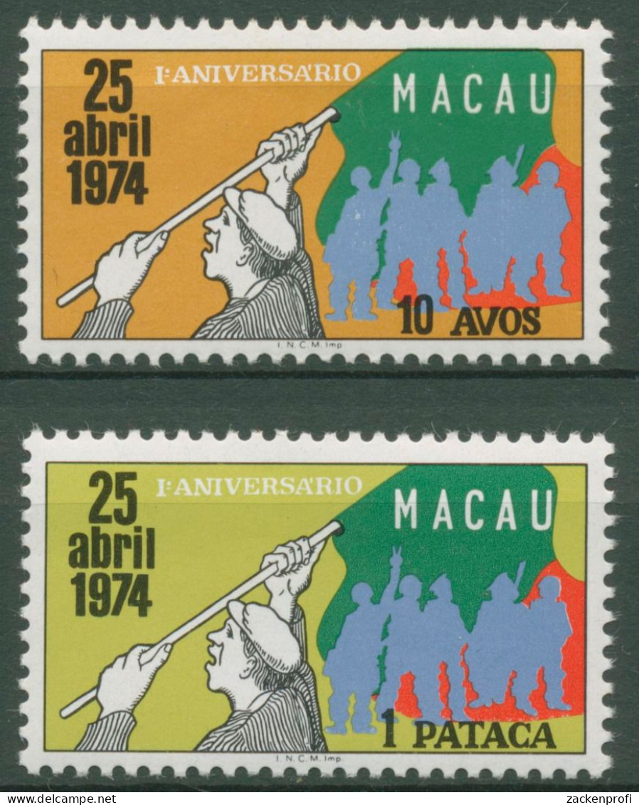 Macau 1975 Jahrestag Der Revolution'74 Menschengruppe 463/64 Postfrisch - Unused Stamps