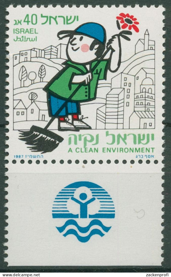 Israel 1987 Umweltschutz Straßenfeger 1067 Mit Tab Postfrisch - Nuovi (con Tab)