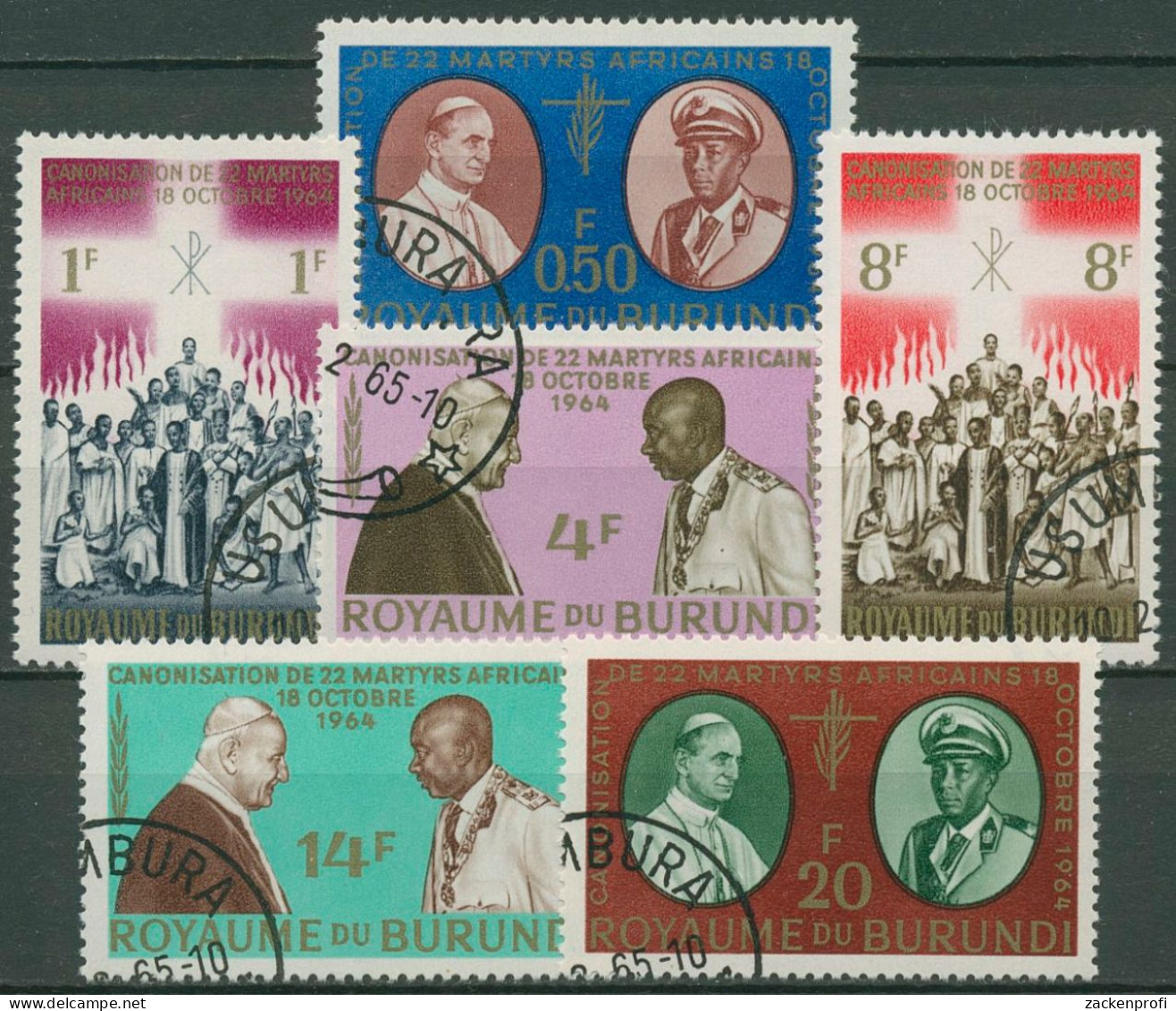 Burundi 1964 Heiligsprechung Afrikanischer Märtyrer 119/24 A Gestempelt - Usati