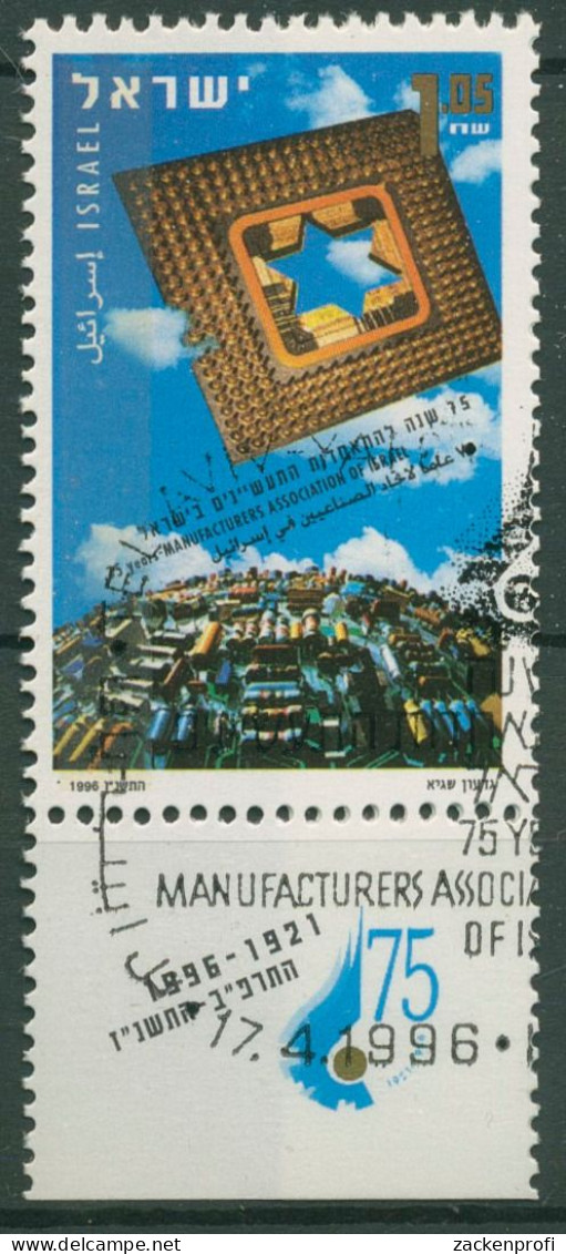 Israel 1996 Herstellerverband Leiterplatte 1366 Mit Tab Gestempelt - Used Stamps (with Tabs)